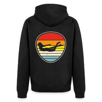 Swimming Float - Unisex Premium Organic Zip Hoodie - black - Back - Nico (187cm)
