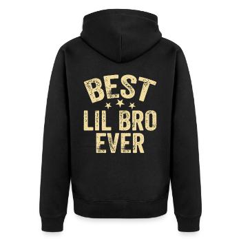 Meilleur petit frère - Veste à capuche bio Premium Unisexe - noir - Dos - Nico (187cm)