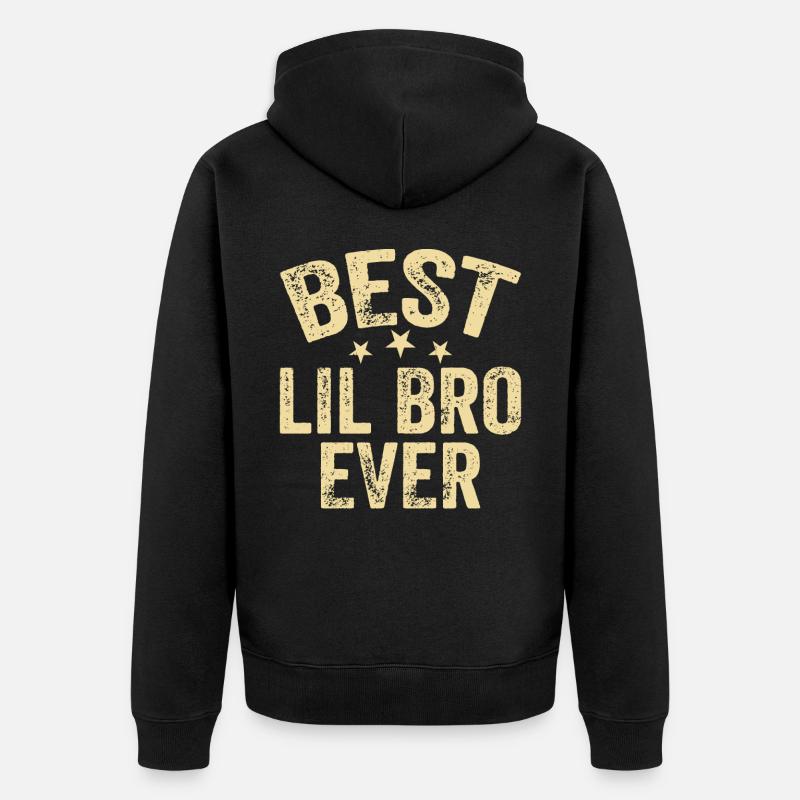Bester Kleiner Bruder - Unisex Premium Bio Zip Hoodie - Schwarz