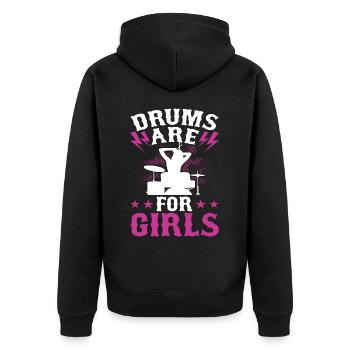 Batterie Batteur Batteur - Veste à capuche bio Premium Unisexe - noir - Dos - Nico (187cm)