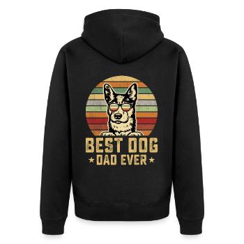 Papa Chiens - Veste à capuche bio Premium Unisexe - noir - Dos - Nico (187cm)