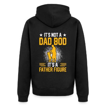Papa Vater Vatertag - Unisex Premium Bio Zip Hoodie - Schwarz - Hinten - Nico (187cm)