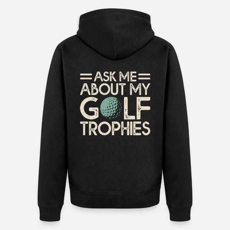 Golf Golfer - Unisex Premium Bio Zip Hoodie - Schwarz