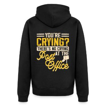 Briefträger Postbote - Unisex Premium Bio Zip Hoodie - Schwarz - Hinten - Nico (187cm)