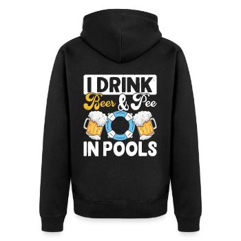 Swimming Swimmers - Unisex Premium Organic Zip Hoodie - black - Back - Nico (187cm)