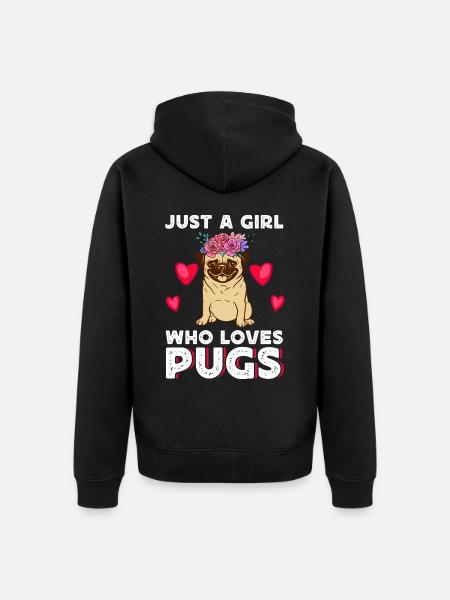 Mops - Unisex Premium Bio Zip Hoodie - Schwarz