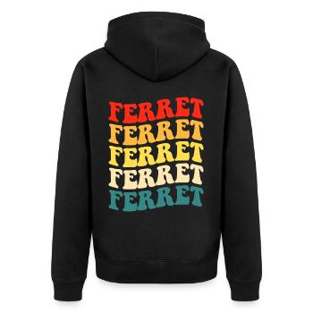 Frettchen - Unisex Premium Bio Zip Hoodie - Schwarz - Hinten - Nico (187cm)