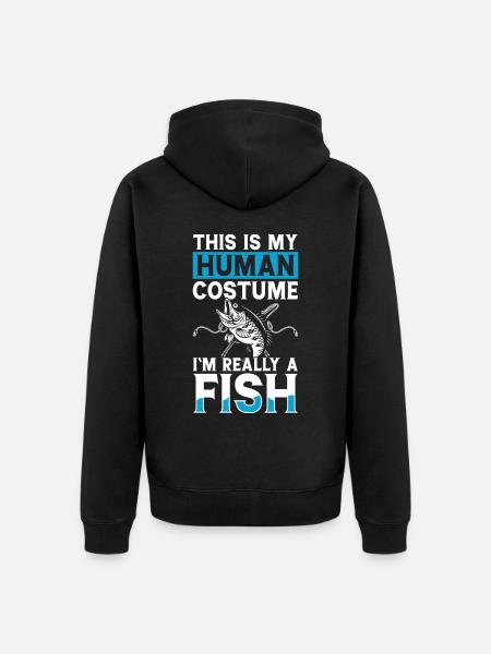 Angler - Unisex Premium Organic Zip Hoodie - black