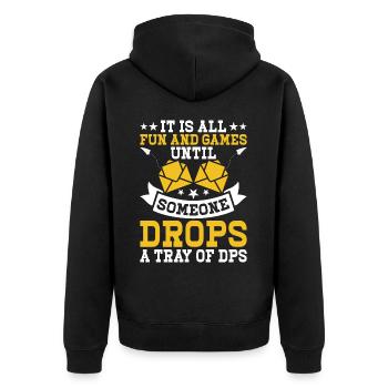 Briefträger Postbote - Unisex Premium Bio Zip Hoodie - Schwarz - Hinten - Nico (187cm)