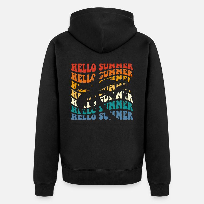 Hello Summer - Unisex Premium Bio Zip Hoodie - Schwarz