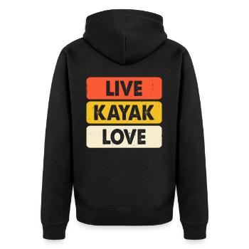 Kayak Kayaker Kayaker - Unisex Premium Organic Zip Hoodie - black - Back - Nico (187cm)