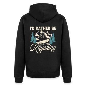 Kayak Kayaker Kayaker - Unisex Premium Organic Zip Hoodie - black - Back - Nico (187cm)
