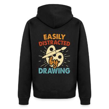 Artiste peintre - Veste à capuche bio Premium Unisexe - noir - Dos - Nico (187cm)