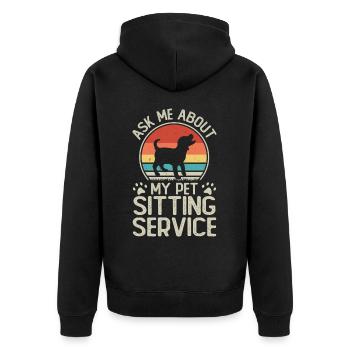 Hund Hunde - Unisex Premium Bio Zip Hoodie - Schwarz - Hinten - Nico (187cm)