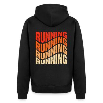 Course à pied, Jogging, Marathon - Veste à capuche bio Premium Unisexe - noir - Dos - Nico (187cm)