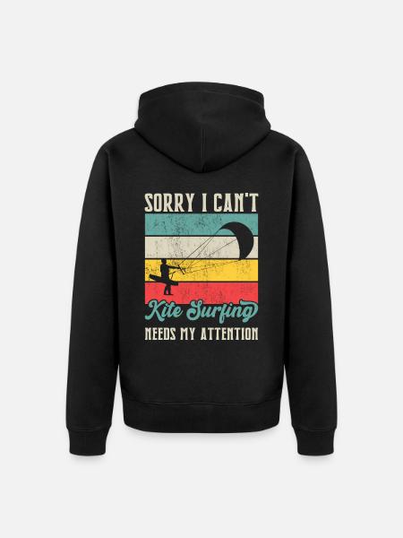 Kitesurf Kitesurfer Kiteboard Kitesurfing - Unisex Premium Organic Zip Hoodie - black