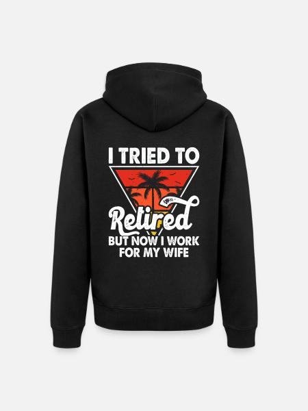 Rentner Ehefrau - Unisex Premium Bio Zip Hoodie - Schwarz