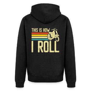 Scooter Scooter Driver Scooter - Unisex Premium Organic Zip Hoodie - black - Back - Nico (187cm)