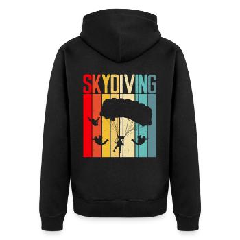 Skydiving - Unisex Premium Bio Zip Hoodie - Schwarz - Hinten - Nico (187cm)