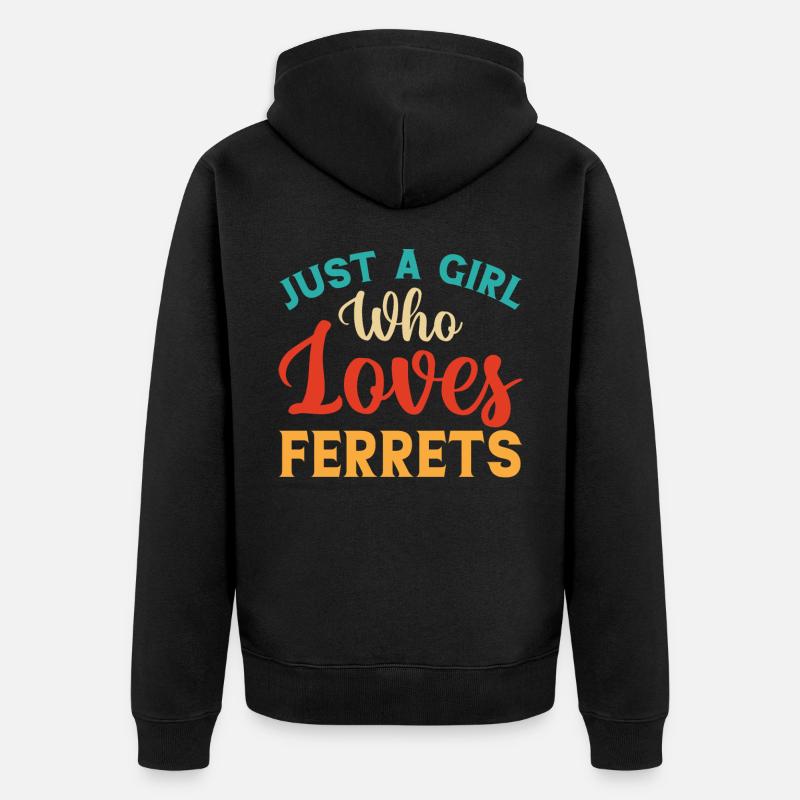 Frettchen - Unisex Premium Bio Zip Hoodie - Schwarz