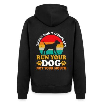 Dog dog training - Unisex Premium Organic Zip Hoodie - black - Back - Nico (187cm)