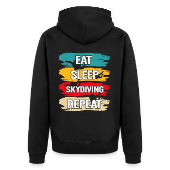 Skydiving - Unisex Premium Bio Zip Hoodie - Schwarz - Hinten - Nico (187cm)