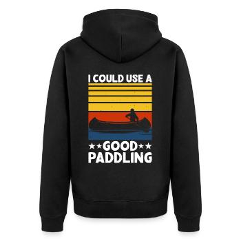 Kanu Kanut Kanutin Kanufahrer - Unisex Premium Bio Zip Hoodie - Schwarz - Hinten - Nico (187cm)