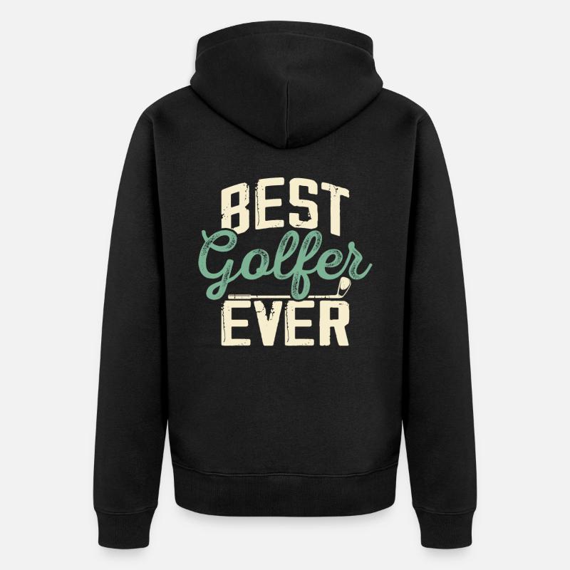 Golf Golfer - Unisex Premium Bio Zip Hoodie - Schwarz