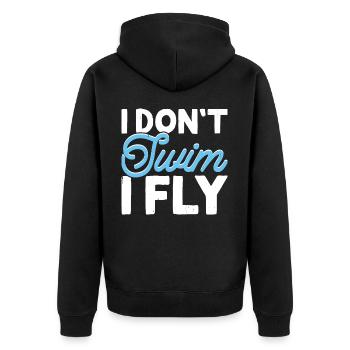 Swimming Swimmers - Unisex Premium Organic Zip Hoodie - black - Back - Nico (187cm)