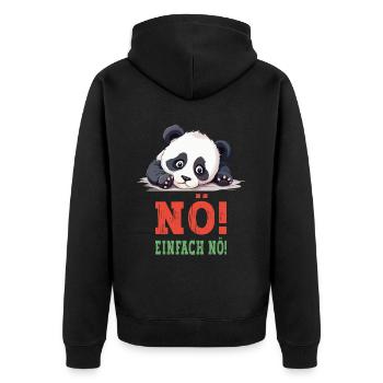 Nope Just Nope No No Panda Bear Cute Funny Saying - Unisex Premium Organic Zip Hoodie - black - Back - Nico (187cm)