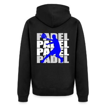Padel - Unisex Premium Bio Zip Hoodie - Schwarz - Hinten - Nico (187cm)