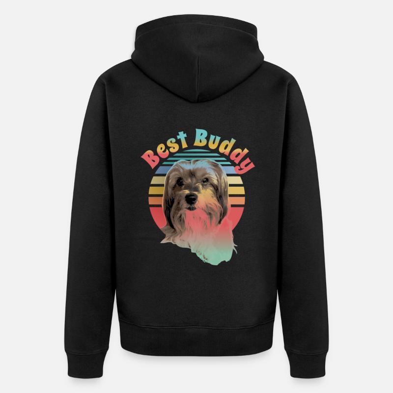 Biewer Terrier, meilleur ami - Veste à capuche bio Premium Unisexe - noir