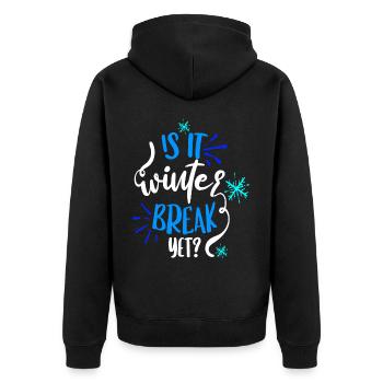 C’est la trêve hivernale ? - Colorisé - Veste à capuche bio Premium Unisexe - noir - Dos - Nico (187cm)