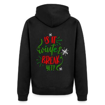 C’est la trêve hivernale ? - Colorié Rouge/Vert - Veste à capuche bio Premium Unisexe - noir - Dos - Nico (187cm)