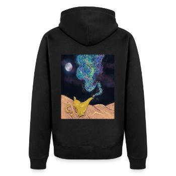Magical Oil Lamp - Arabian Nights - Unisex Premium Organic Zip Hoodie - black - Back - Nico (187cm)