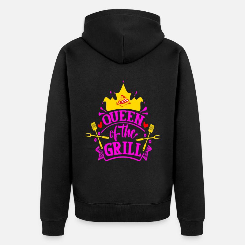 Reine du grill - Veste à capuche bio Premium Unisexe - noir