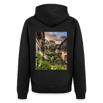 Beilstein, Germany - Unisex Premium Organic Zip Hoodie - black - Back - Nico (187cm)