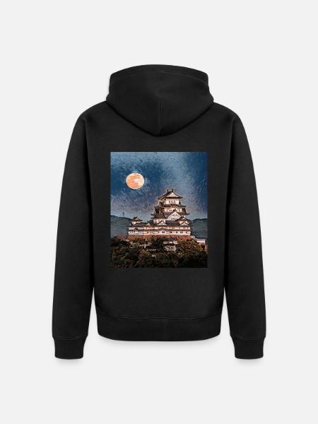 Himeji Castle, Japan - Unisex Premium Organic Zip Hoodie - black