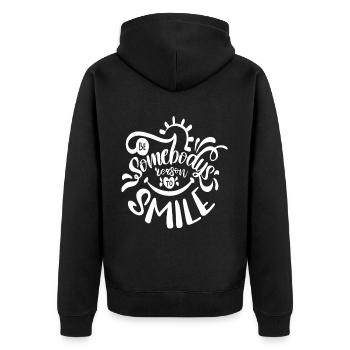 Soyez la raison de sourire de quelqu’un - Veste à capuche bio Premium Unisexe - noir - Dos - Nico (187cm)