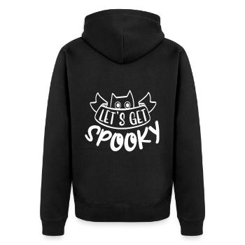 Let's get Spooky - Unisex Premium Organic Zip Hoodie - black - Back - Nico (187cm)