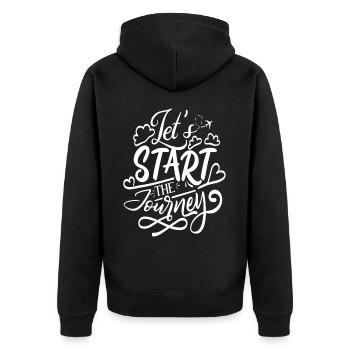 Let's start the Journey - Unisex Premium Organic Zip Hoodie - black - Back - Nico (187cm)