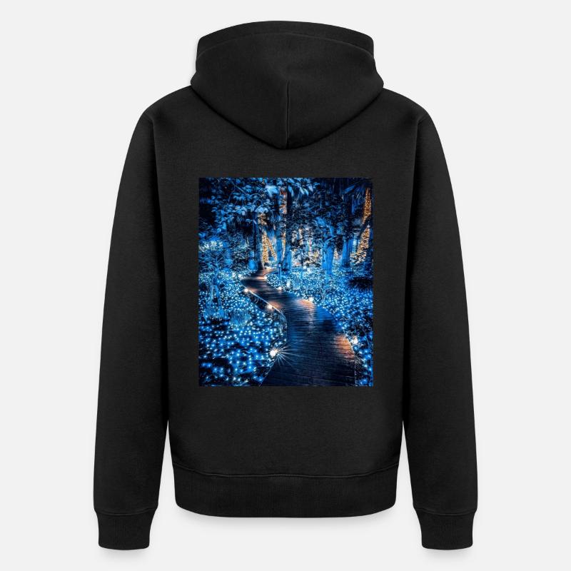 Entrez dans la forêt - Veste à capuche bio Premium Unisexe - noir