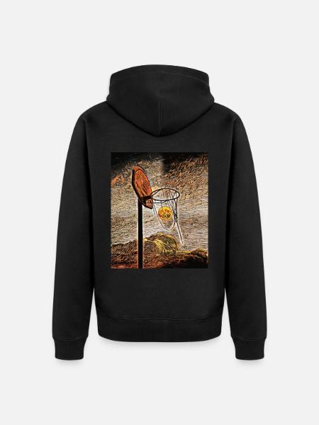 Moonlight Basketball - Unisex Premium Organic Zip Hoodie - black