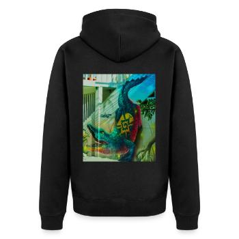 Peinture murale de crocodile, Mexico - Veste à capuche bio Premium Unisexe - noir - Dos - Nico (187cm)