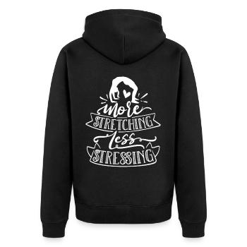 Plus d’étirements, moins de stress - Veste à capuche bio Premium Unisexe - noir - Dos - Nico (187cm)
