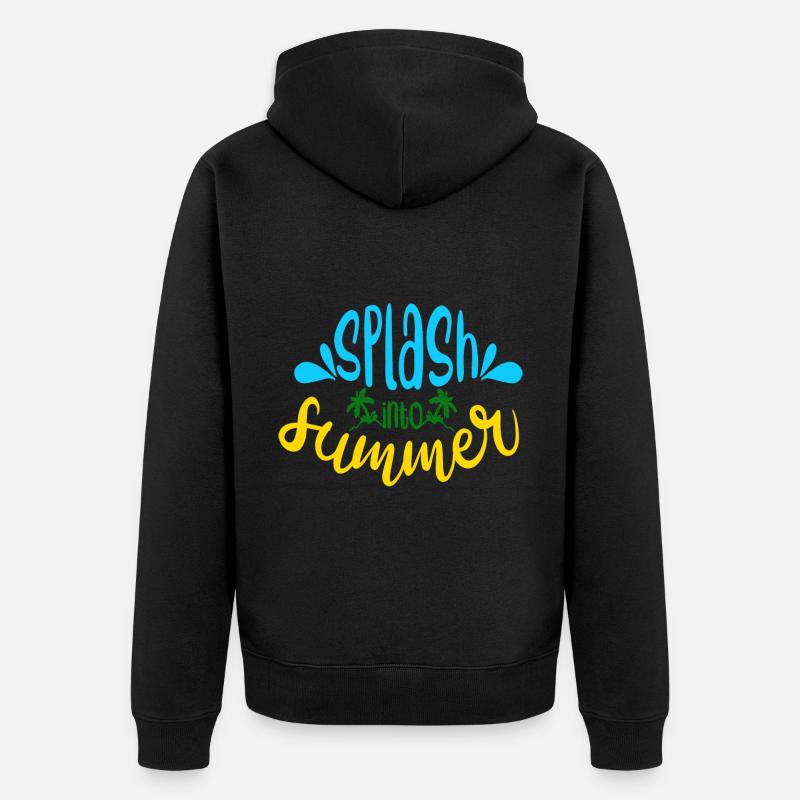 Planschen Sie in den Sommer - Unisex Premium Bio Zip Hoodie - Schwarz