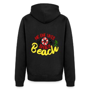Niemand mag einen schattigen Strand - Unisex Premium Bio Zip Hoodie - Schwarz - Hinten - Nico (187cm)
