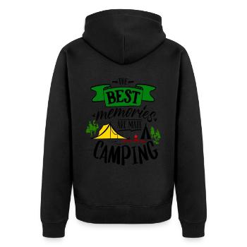 Les meilleurs souvenirs se font Camping - Veste à capuche bio Premium Unisexe - noir - Dos - Nico (187cm)