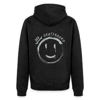 Skateboard Skater Skaten - Unisex Premium Bio Zip Hoodie - Schwarz - Hinten - Nico (187cm)