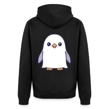 Pingouin Halloween Bande dessinée Fantôme - Veste à capuche bio Premium Unisexe - noir - Dos - Nico (187cm)